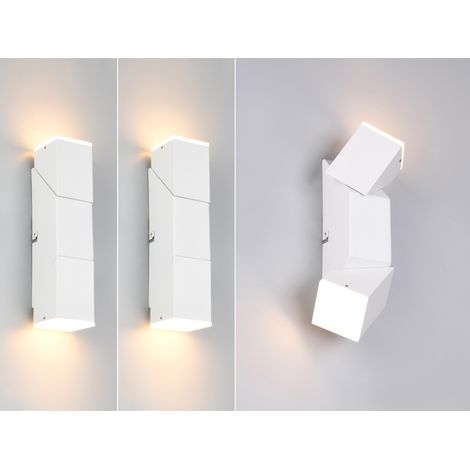 2er Set LED Wandleuchten für innen schwenkbar Weiß, Höhe 17cm (1/5)
