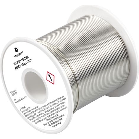 TOOLCRAFT TO-9503325 Lötzinn, bleifrei Spule Sn95,5Ag3,9Cu0,6 ROH1 250 g 1.2 mm (1/3)