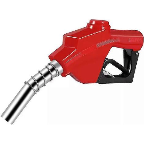 Pistolet de ravitaillement à arrêt automatique, pistolet à essence en alliage d'aluminium avec protection contre la pression et l'inclinaison pour le ravitaillement en libre-service, rouge fdq (1/5)