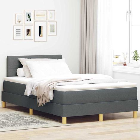 Boxspringbett mit Kissen Dunkelgrau 120 x 200 cm Stoff (1/5)