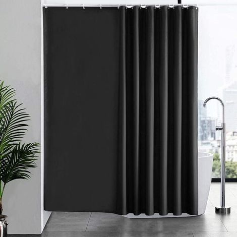 Tenda da doccia 240x180 cm, con 16 ganci, extra larga, appesantita, antimuffa, grigio scuro, impermeabile, tenda grande per vasca da bagno, tessuto in poliestere, antibatterica, lavabile in lavatrice. (1/5)