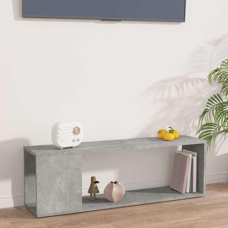 vidaXL TV Cabinet Concrete Grey 100x24x32 cm Engineered Wood (1/5)