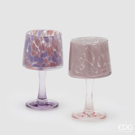 EDG Enzo De Gasperi Portacandela Macula H 18,5 Cm D 10 Cm 2 Ass. Violet Mix 1 Pz