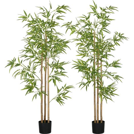 Bambou artificiel 180 cm avec pot, arbre décoratif réaliste pour intérieur, plante imitation haute qualité (1/5)