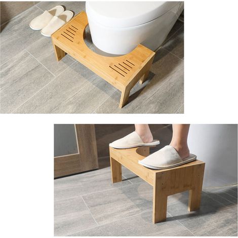 Senderpick – Tabouret de toilettes en bambou réglable – Hauteur 17,78 à 22,86 cm – Conception ergonomique pour défécation confortable – Stabilité maximale 80 kg (1/5)