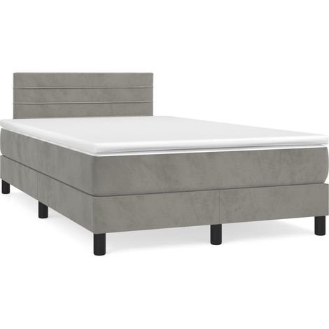 Maison Exclusive - Boxspringbett mit Matratze Hellgrau 120x200 cm (1/5)