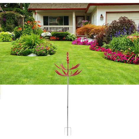 Moulin à vent en fer forgé rouge en forme de toupie pour cours et jardins, générateur cyclonique étanche, ventilateur de jardin. (1/5)