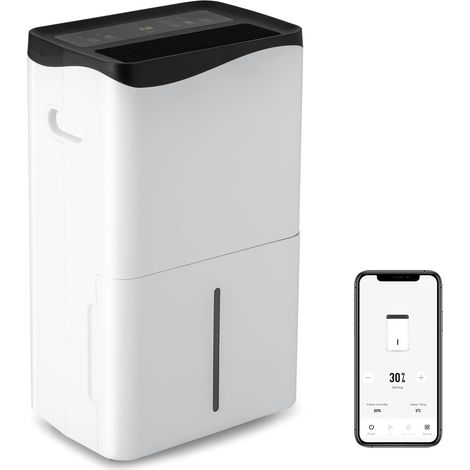 Goplus – Déshumidificateur 50L/jour pour pièces jusqu’à 60㎡ – 4 modes, 2 vitesses, écran tactile, contrôle WiFi, minuterie 24H, protection débordement (1/5)