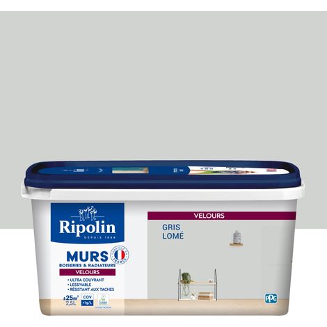 Peinture aspect Velours  - 2,5L - Gris Lomé - Ripolin (1/5)