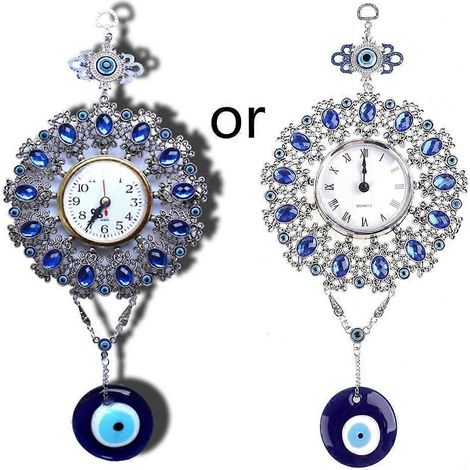 Türkisblaue Amulette gegen den bösen Blick, Wandanhänger, Heimdekoration, Uhr, Ornament, Zuhause, Auto, zum Schutz, Segen, Geschenk