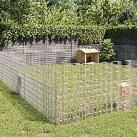 Recinto corral animales 48 paneles hierro galvanizado 54x100 cm vidaXL