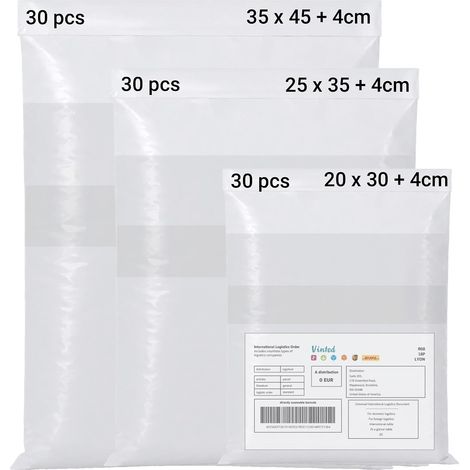 90 Packing Bags (S/M/L) - Plastic Self Adhesive Strong Opaque Mailers for Clothes, Box, Bag - Pack of 90 (1/5)