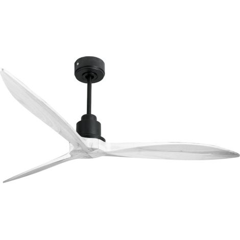 Tenerife- Super destratificateur et ventilateur DC 166 cm  Gris basalte pales bois blanc sans Lumière 30 à 60 m²
