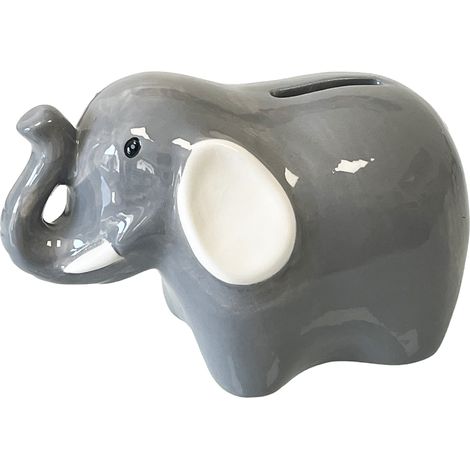 Tirelire éléphant gris en céramique 10 cm (1/2)