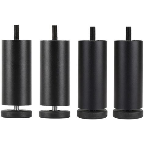 Möbelfüße aus eloxiertem Aluminium – Höhe 25 cm – Runder ABS-Fuß – Erhöhte Stabilität für Sofas und Couchtische – Schwarz – 25 cm (1/5)