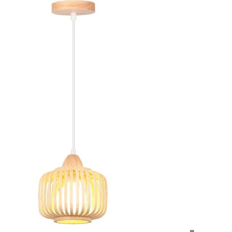 Suspension Luminaire Vintage Bambou ,Lustre Industrielle Edison E27 Eclairage Plafond Ajustable Moderne pour Salon Chambre (1/5)