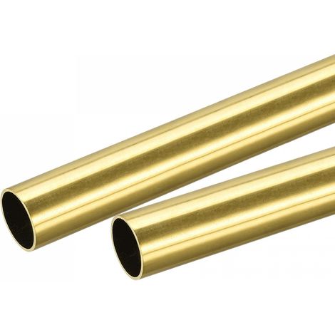 sourcing map Brass Round Tube 18mm OD 1mm Wall Thickness 200mm Length Pipe Tube 2 PC (1/5)