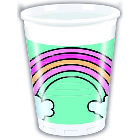 Vasos mágicos de unicornio de 200 ml, 8 unidades