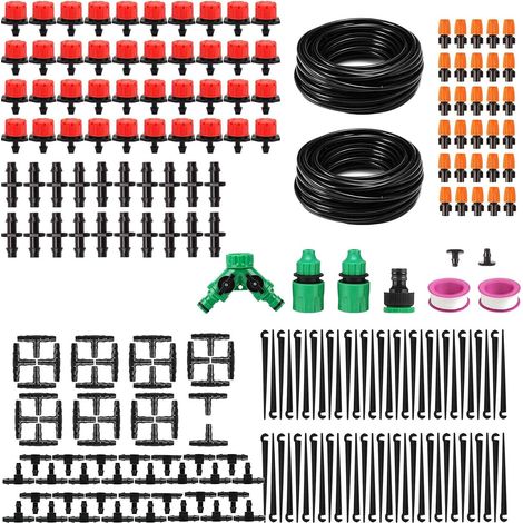 Drip Irrigation Kit 220 Pcs Garden Irrigation System with 20M + 20M Irrigation Hose, Automatic Drip Irrigation Kit for Garden Plants Culture (1/5)