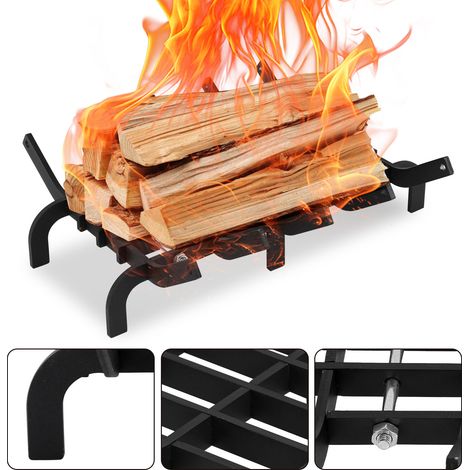 Jiubiaz Parrilla para leña de chimenea de acero, en V, estructura ensamblable, 41 × 32.5 × 12 cm, 50 kg, 1 unidad (1/5)