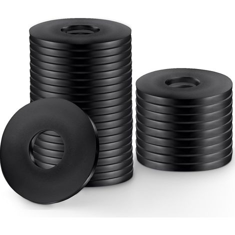 30 Pièce Rondelles Noires, Rondellas M8 Noiras, Rondelle de Carrosserie Plate Noire pour Connexions Éctriques, Réparations Domestiques Automobiles, Équipements Mécaniques (M8, 24mm x 2mm) (1/5)