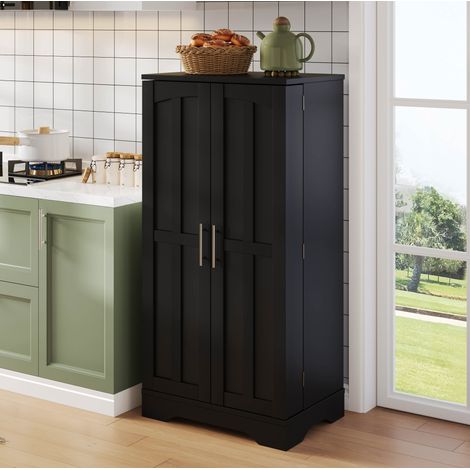 Meuble rangement armoire 120x60x40 cm MDF noir OKMYHOME (1/5)