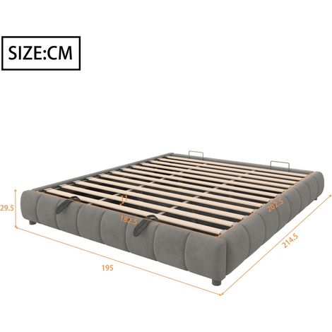 Couchtisch aus Stoff in Grau 214.5 x 195 x 29.5 cm HOMAIRE (1/5)