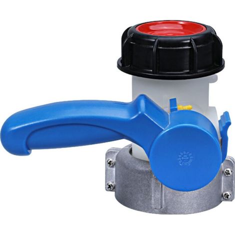 Interface de vanne Multitanks, diamètre intérieur 75 mm (2 pouces), vanne papillon avec écrou de 70 mm pour cuve IBC de 1000 litres - S60x6 (1/4)