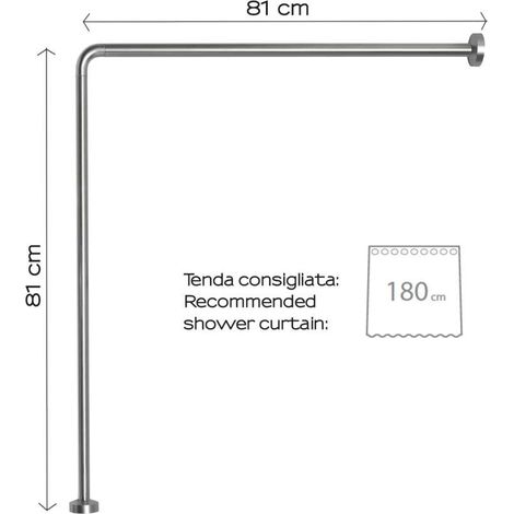 Asta alluminio angolare cromo d.25 80x80 - gedy (1/3)