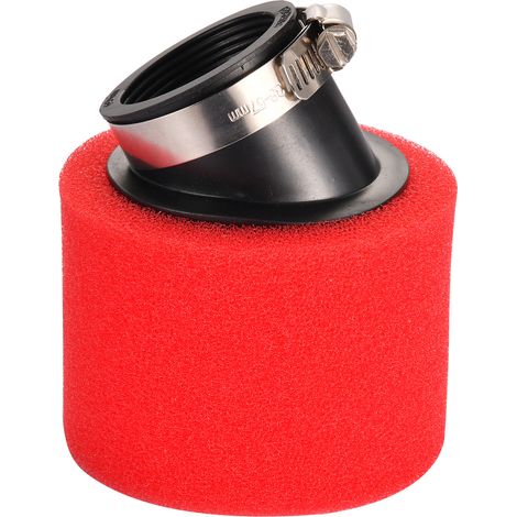 DTEKGAZ - Set aus zwei 42-mm-Doppelschicht-Luftfiltern aus rotem Schwamm für Offroad-Motorräder und Quads, Doppelfilterelement, waschbar. (1/4)