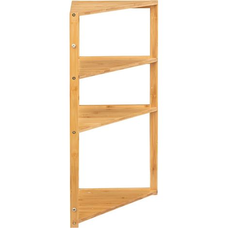 5Five Simply Smart – Étagère d'angle en bambou certifié FSC 3 niveaux – Dimensions 36,6 x 33,5 x 80 cm – Rangement optimisé pour petits espaces (1/5)