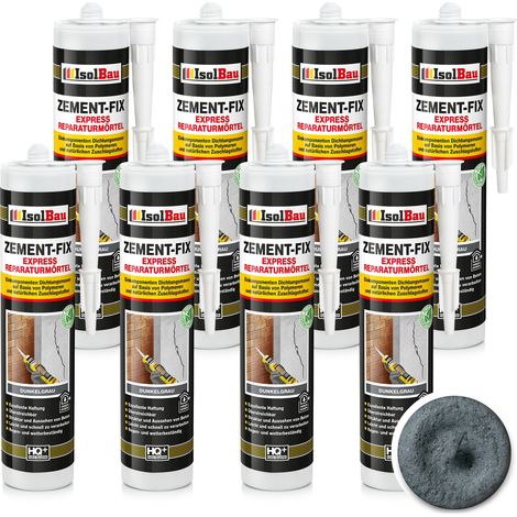 IsolBau Zement-Fix Malta Riparatrice e Sigillante Grigio Scuro 8 x 300ml (1/5)