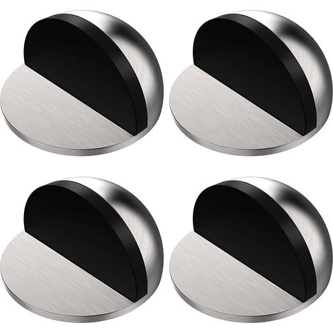 Stück Boden-Türstopper aus Edelstahl, ovaler, halbmondförmiger Türstopper zur Bodenmontage, Türstopper mit 3M-Kleber, selbstklebend, schützt Ihre Wände vor Schraubenschäden, Silber (1/5)