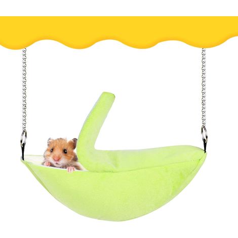 Hammock Pour Petit Animal - Lit Suspendu Banane En Flanelle Coton - Pour Hamster Souris Cobaye Écureuil - 20 x 6,5 cm - 1 Pièce (1/5)