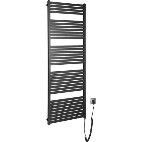 Aqualine Toalleros eléctricos - Toallero eléctrico, TONDI-E 60x169 cm, 800W, negro mate DE496T
