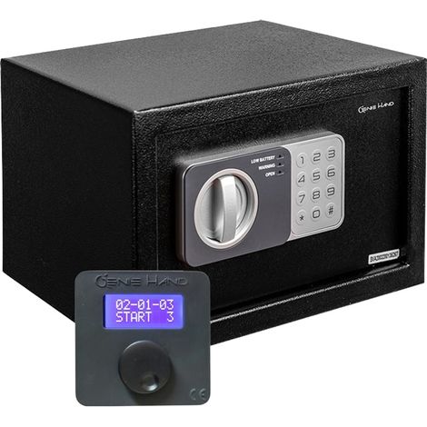 Genie Hand  Cassaforte Elettronica a Tempo a Muro e da Armadio Cassetta di Sicurezza con Codice a Combinazione e Chiave a Serratura B-Class e Sistema Anti Bounce per Soldi