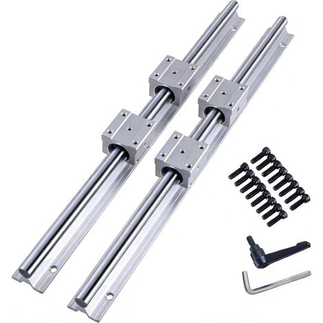 Rail de Guidage Linéaire SBR16 1500mm, Rails Linéaires 1500mm et Blocs Roulement Glissières à Roulement Linéaire pour Machines Automatisées Routeurs CNC Tours