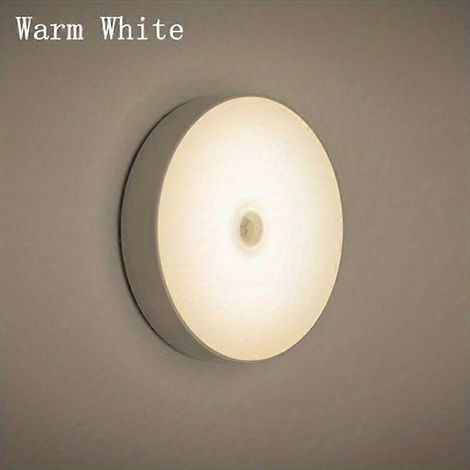 Veilleuse LED avec capteur de mouvement intelligent, lumière blanche chaude activée par le mouvement, idéale pour couloir, placard, chambre et escalier, 3 couleurs au choix, fonctionne sur piles sans (1/5)