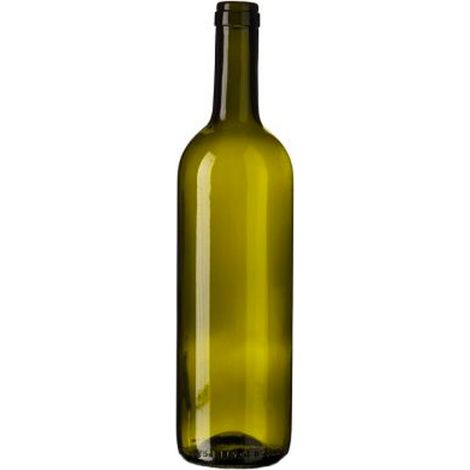 BOTTIGLIA IN VETRO PER VINO ML 750 """BORDOLESE""" VERDE UVAG