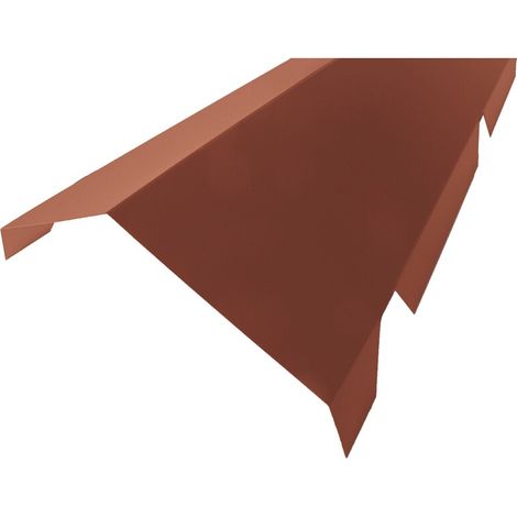 Faitière crantée double pour bac acier 1045 - L 2100mm - Coloris - Rouge 8012, Hauteur - 260 mm, Largeur - 450 mm, Longueur - 2100mm