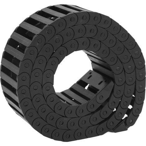 Chaîne porte-câbles en nylon PA66 noir, 1 m de longueur, haute résistance à la température, pour machines CNC.