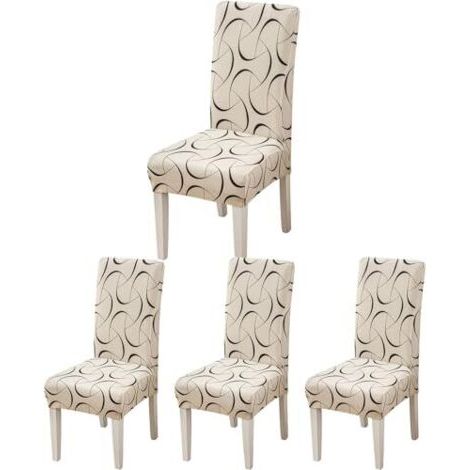 Housse de Chaise, Housse de Chaise Salle à Manger 4/6 Pièces Housse Chaise Extensible pour Mariage Moderne, Hôtel, Décor de Restaurant (1/5)