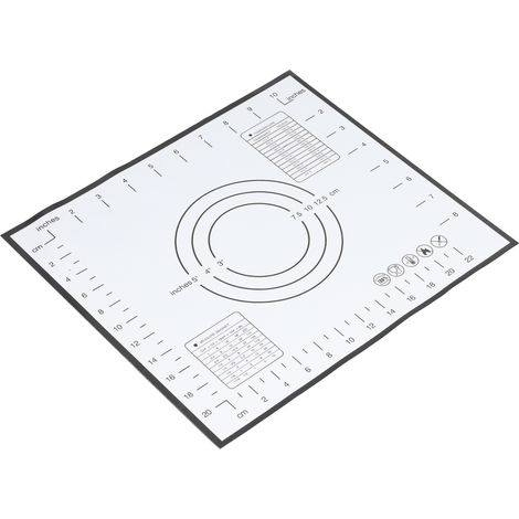 Tapis de pâtisserie en silicone noir 29x26 cm, plan de travail antiadhésif pour pétrir et étaler la pâte (1/5)