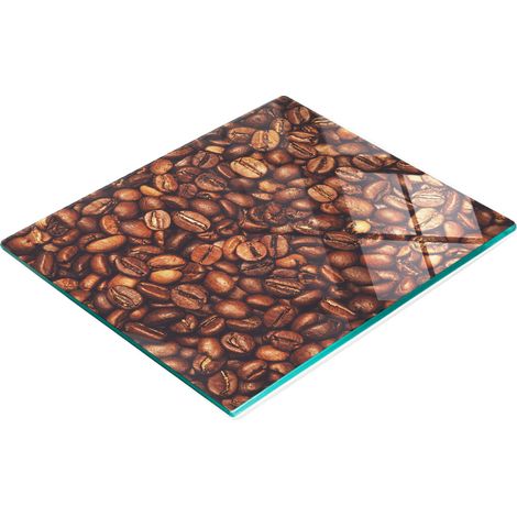 Tabla de cocina decorativa multifuncional de vidrio con diseño de granos de café, 60x52 cm. (1/5)