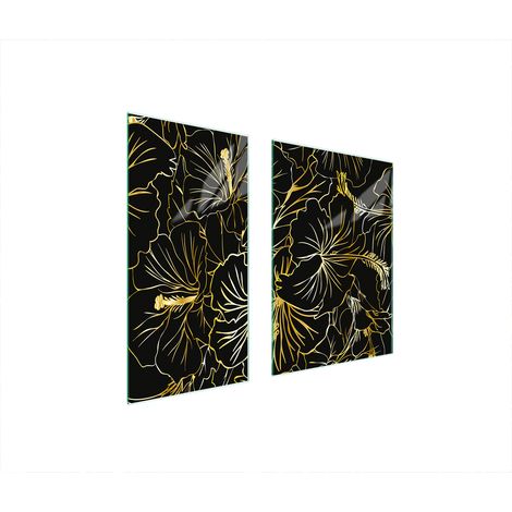 GLASSCHUTZPLATTE 75x52 BLUMEN (1/5)