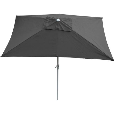 Sonnenschirm Castellammare, Gartenschirm, 2x3m rechteckig neigbar, Polyester/Alu 4,5kg UV-Schutz 50+ anthrazit