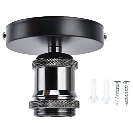 E26 E27 Vintage Lamp Socket Light Bulb Ceiling Retro Screw Lamp Holder for Wall Hanging Lamp for Kitchen Bedroom Living Room (1/5)