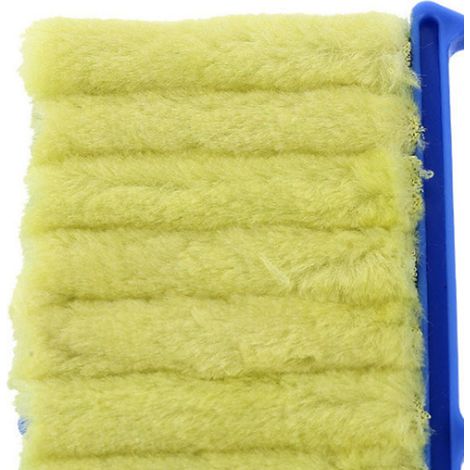 Brosse de nettoyage multifonctionnelle pour stores, rideaux, dépoussiérage, outil de nettoyage des interstices des ventilateurs de climatiseur, non pelucheuse, bleue. (1/5)