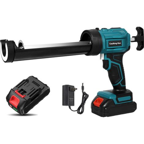 Pistolet à calfeutrer, Pistolet à colle, Pistolet à Cartouche Électrique sans fil, 4 vitesses, Lampe LED, pour remplissage scellage (1/5)