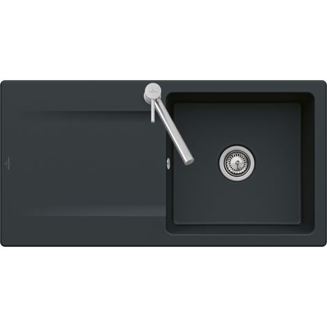 VB flächenbündige Spüle Siluet 60 flat 33360F 980x490mm Rechteck Pure Black (1/2)